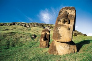 Moai szobrok, Rapa Nui Nemzeti Park, Húsvét-sziget, Chile