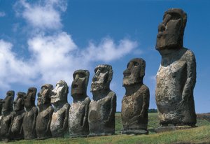 Moai szobrok, Rapa Nui Nemzeti Park, Húsvét-sziget, Chile