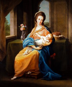 Pár portré, hölgy egy gyermekkel (vászon) alkotó: Pompeo Girolamo Batoni