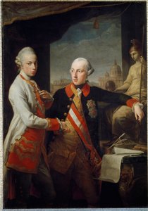 A Habsburg-Lotharingiai II. Lipót testvér, Toszkána nagyhercege és II. József, a Szent Birodalom portréi alkotó: Pompeo Girolamo Batoni
