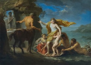 Thetis odaadja Achilles-t Chiron-nak alkotó: Pompeo Girolamo Batoni
