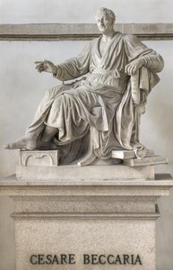 Cesare Beccaria szobra, 1838 alkotó: Pompeo Marchesi