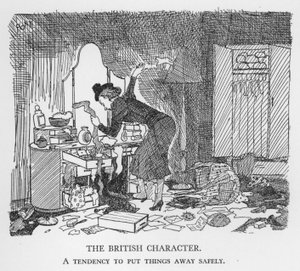 A brit karakter, hajlam a dolgok biztonságos elrakására (litho) alkotó: Pont