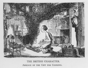 A brit karakter, a főzéshez szükséges ajándék hiánya (litho) alkotó: Pont