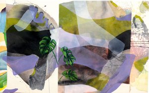 Monstera-levél absztrakt alkotó: Poonam Choudhary