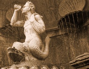 Triton-kút, a Gyógyszerek Boldogasszonyának szentélye, Lamego, Portugália 1738 (kő)