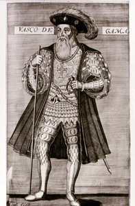 VASCO DA GAMA: Illusztráció Luis Camoes "OS LUSIADAS" című művéből, Lisboa 1572. alkotó: Portuguese School