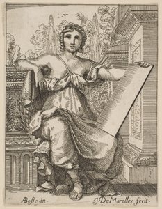 Ülő nő, kezében egy tábla, 17. század vége, 18. század közepe. alkotó: Possibly by Jean Antoine de Maroulles