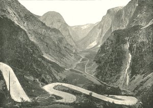 A Zig-Zag út és vízesések, Stalheim, Norvégia, 1895.