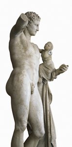 Hermész a gyermek Dionüszoszt hordozója, Kr. e. ie 330 (márvány)