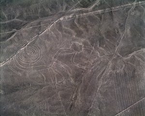 Légifelvétel egy majomfiguráról, Nazca Lines (fotó alkotó: Prehistoric Prehistoric