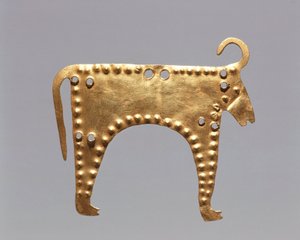 Bulgária, Szófia, Nemzeti Történeti Múzeum, Arany Lef várnai állatfigurákkal alkotó: Prehistoric Prehistoric