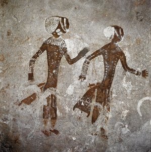Emberi alakok. Barlangfestmények, ie 8000-7000 alkotó: Prehistoric Prehistoric