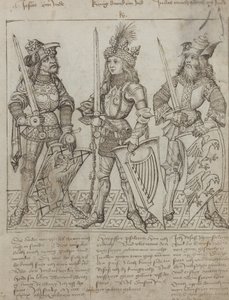 Józsué, Dávid király és Júdás Makkabusz alkotó: Primary Master of the Strassburg Chronicle