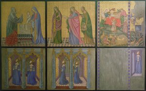 Falrekonstrukció egy eredetileg a Szent István-kápolnában található festmény, amely Fülöp királynőt (kb.1314-69) és lányait ábrázolja
