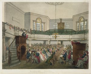 Magdalen-kápolna, „Ackermann londoni mikrokozmosza”, vésette: John Bluck (fl.1791-1831), 1809 (akvatinta) alkotó: Pugin and Rowlandson