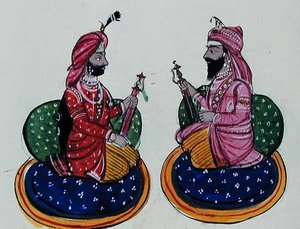 Maharaja Kharak Singh és Maharaja Nau Nihal Singh, 1890 körül (akvarell papíron)