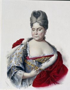 Natalja Alekszejevna orosz nagyhercegnő (1673-1716), I. Nagy Péter cár (1672-1725) nővére portréja. (Natalja Alekszejevna orosz nagyhercegnő, Nagy Péter cár húga portréja). Pjotr ​​Fjodorovics Borel (1829-1898) munkája,
