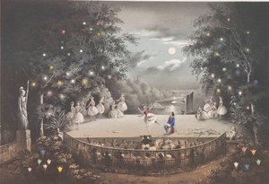 C. Pugni Naiad és halász című balettje a Pink pavilonban, a Peterhof parkban, 1851.