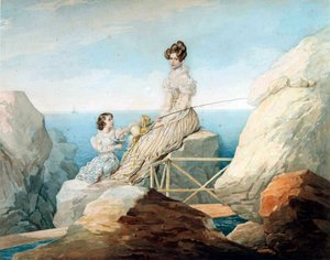 Alekszandra Fjodorovna császárné Marija Nyikolajevna orosz nagyhercegnő lányával, 1820-as évek.