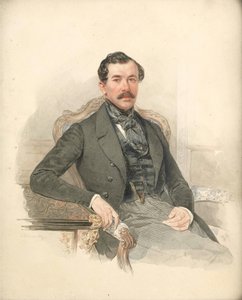 Maximilien de Leuchtenberg, mecénás és ásványkutató - Maximilian de Beauharnais, Leuchtenberg 3. hercegének (1817-1852) portréja - Pjotr ​​Fjodorovics Szokolov (1791-1848). Akvarell kartonon Méret: 25x21 cm Magángyűjtemény
