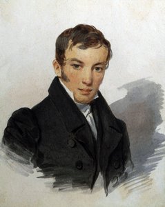 Vaszilij Joukovski (1783-1852) orosz költő portréja (Vaszilij Zsukovszkij költő portréja). Piotr (Pjotr) Fiodorovitch Szokolov (Sokolov Péter) (1791-1848) munkája, 1820 körül. Akvarell papíron. Szentpétervár, Múzeum A. Puskin Emlékmúzeum alkotó: Pyotr Fyodorovich Sokolov