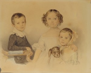 A Lanskoy-gyermekek portréja, 1839 alkotó: Pyotr Fyodorovich Sokolov
