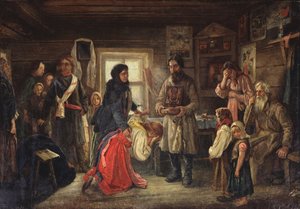 A házasságkötés előtt, 1900 alkotó: Pyotr Ivanovich Tselebrovski