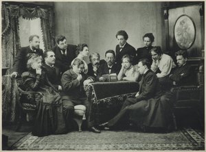 Anton Csehov felolvassa a Sirályt a Moszkvai Művészeti Színház társulatával, 1899 alkotó: Pyotr Petrovich Pavlov