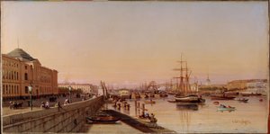 Nyári este a Néva partján, a Szentpétervári Művészeti Akadémia közelében. Pjotr ​​Petrovics Verescsagin (Verescsagin, Verescsagin) (1836-1886) festménye, olaj, vászon, 1870 körül. Orosz művészet