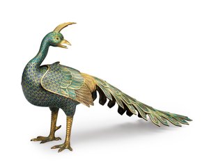 Cloisonne páva alakú füstölő