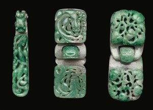 Jadeit övkampók és csatok csoportja alkotó: Qing Dynasty Chinese School