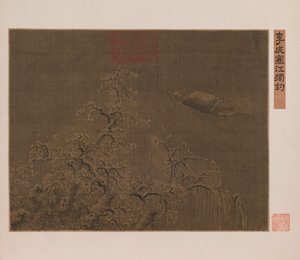 Egyedül horgászni a jeges folyóban alkotó: Qing Dynasty Chinese School