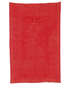 Vörös őrölt selyembrokát borítás, késői Qing-dinasztia alkotó: Qing Dynasty Chinese School