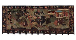Tizenkétszeres coromandel paraván, 18. század alkotó: Qing Dynasty Chinese School