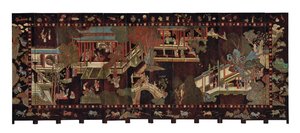 Tizenkétszeres coromandel paraván, 18. század alkotó: Qing Dynasty Chinese School