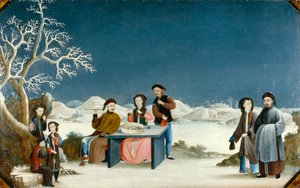 Téli jelenet távoli erőddel, 1800 körül (olaj, vászon) alkotó: Qing Dynasty Chinese School