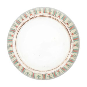 Egy famille verte "A három királyság romantikája" Rouleau váza (kerámia)