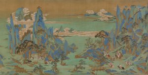Minghuang császár utazása Szecsuánba, Freer Gallery of Art alkotó: Qiu Ying