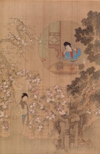 Nő a kertben - nő a körablakban alkotó: Qiu Ying