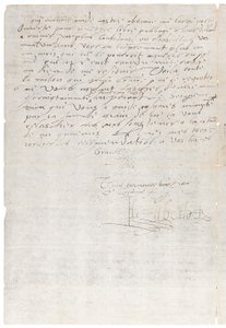 I. Erzsébet francia nyelvű levele Navarrai Henriknek, később IV. Henriknek, 1585 körül alkotó: Queen Elizabeth I of England and