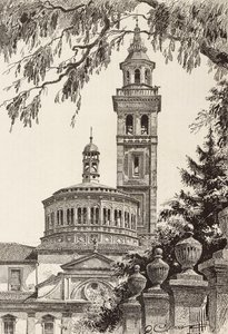 Beata Vergine dei Miracoli Sanctuary, Saronno, Olaszország, metszet Quinto Cenni rajzából, L
