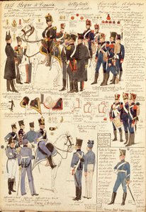 A Francia Királyság Tüzérségének egyenruhája, Quinto Cenni, színes tábla alkotó: Quinto Cenni