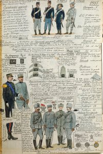 Az olasz hadsereg egyenruhája az első világháború alatt, Quinto Cenni, színes tábla