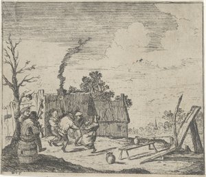 Táncoló farmerek két zenész zenéjére alkotó: Quirin Boel (possibly)