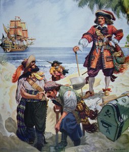 A kalózfőnök kincset temet (színes litó) alkotó: R.J. Gallant