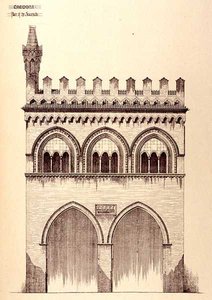 Jogtanácsosok Palotája, Cremona, Olaszország, 1292-ben épült, „Példák Franciaország és Olaszország városi, kereskedelmi és utcai építészetére a 12. és 15. század között” alkotó: R. Anderson
