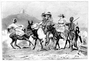 Turisták bandája, Egyiptom, 1881 alkotó: R. Brandamour