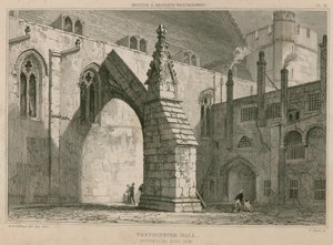 Westminster Hall, támpillér a keleti oldalon