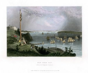 A New York-öböl a távirati állomásról nézve, USA, 1838.